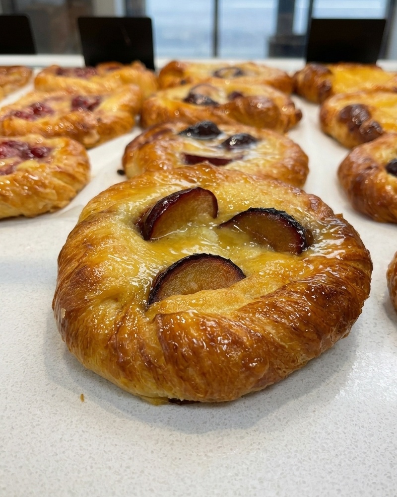 Rich plum halves baked into a flaky puff pastry crust